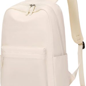 Classic Backpack,Durable Lightweight Water-Resistant Pack with Laptop Sleeve Fits 15.6 Inch,Casual Daypack Backpack for College,Beige