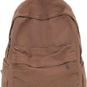 Canvas Backpack for Women Men Cute Vintage College Laptop Bag Hippie  Casual Travel Rucksack Daypack (Brown)