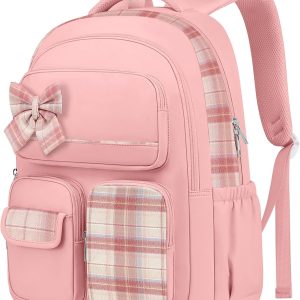 Girls Backpack for School Teen: Cute Bookbag for Middle High School 15.6 Inch Laptop Backpacks Lightweight Casual Daypack for College Students Travel Back Pack for Women Pink