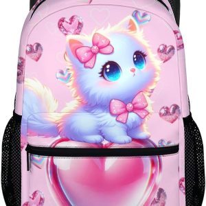 Backpack for Girls, Cat Backpacks for Kids, School Back Pack for Children Teens Cat Lovers, Back to School Gift Idea for Preschool Primary Middle Girl