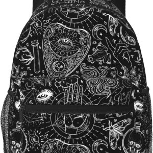Lightweight Travel Backpack With Zipped Front Pocket Printed Laptop Bag Fashion Casual Daypack For Work, Hiking, Camping Unisex