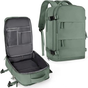 Travel Backpack For Women Men,Carry On Backpack,Hiking Backpack Waterproof Outdoor Sports Rucksack Casual Daypack Travel Essentials(Olive Green)