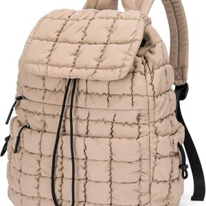 ffy Quilted Backpack rse for Women, Casual Lightweight Daypack for Women Travel | rse