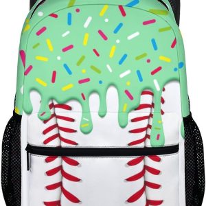 Kids Backpack Baseball Drip School Backpacks Bookbag for Boys Girls, Ice Cream Baseball Backpacks for Travel Sports School Kindergarten