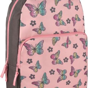 Fun School Backpack for Elementary Middle School Girls and Boys | 17 Inch Printed Backpacks for School Kids, Travel (Big Bold Butterflies)