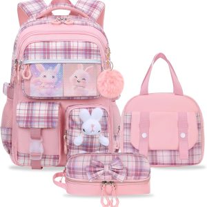Girls Backpack Set,Cute Kids School Backpack For Girls,Childrens Schoolbag For Elementary Primary